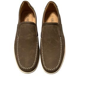 New ARider Mens Brown Comfort Slip-On Suede Loafers Casual Shoes Size 7